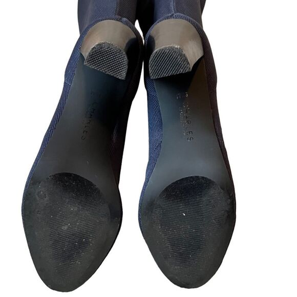 Charles By Charles David Simone Navy Blue Over-The-Knee Stretch Knit Boots - Picture 14 of 16
